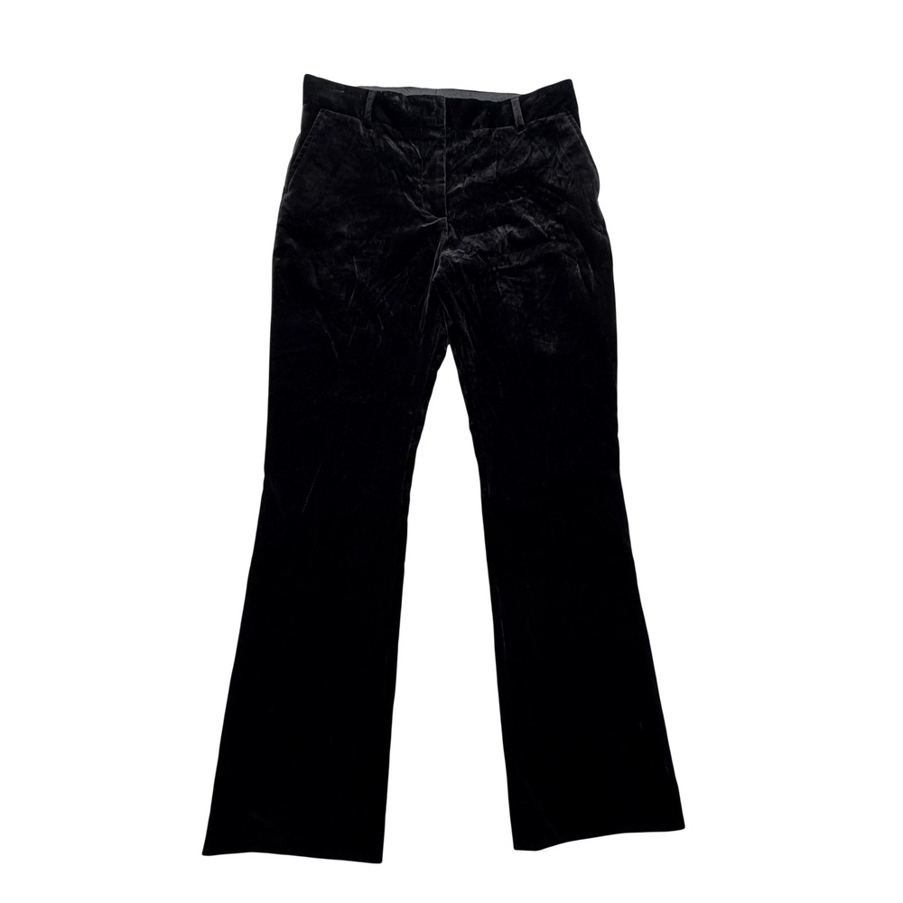 FRAME Velvet Dress Pants Womens 8 Black Bootcut Flat Front Zip Pockets Stretch